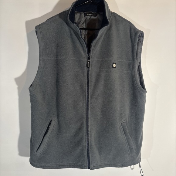 Patagonia Other - HIPPO Fleece Vest Gray Heathered Full Zip Pockets Logo Men's Size XL VTG